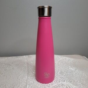 Sip by Swell Pink Water Bottle 15 oz Double Wall Stainless Steel Screw On Cap